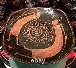 Rob Sanders 1994 XL Pottery PLATTER Petroglyph Pattern Terracotta Santa Fe