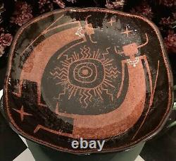 Rob Sanders 1994 XL Pottery PLATTER Petroglyph Pattern Terracotta Santa Fe