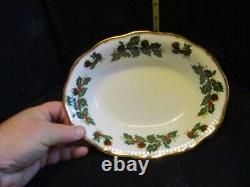 Rosina China Co Queens Yuletide Fine Bone England Scalloped Oval Serving Bowl