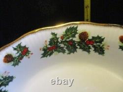 Rosina China Co Queens Yuletide Fine Bone England Scalloped Oval Serving Bowl