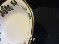 Rosina China Co Queens Yuletide Fine Bone England Scalloped Oval Serving Bowl