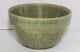 Round Mixing bowl Olive Green Yellowware 7.25 Diameter Checker Flower Print