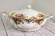 Royal Albert Old Country Rose Covered Serving Soup Bowl With Lid Tureen 1962 Vtg