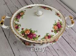 Royal Albert Old Country Rose Covered Serving Soup Bowl With Lid Tureen 1962 Vtg