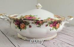 Royal Albert Old Country Rose Covered Serving Soup Bowl With Lid Tureen 1962 Vtg