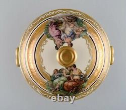 Royal Copenhagen lidded tureen in porcelain with romantic scenes