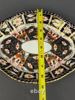Royal Crown Derby TRADITIONAL IMARI #2451 11 Oval Serving Bowl Gadroon c1918