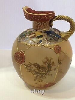 Royal Flemish Victorian Art Glass Pitcher. Mount Washington. Antique