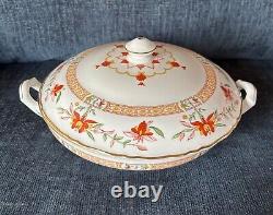 Royal Worcester Prince Regent Chamberlain Orange Round Covered Vegetable Bowl