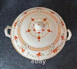 Royal Worcester Prince Regent Chamberlain Orange Round Covered Vegetable Bowl