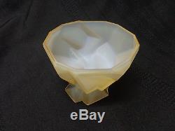 Ruba Rombic Phoenix Consolidated Glass Company Yellow Sherbet Dish