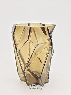Ruba Rombic Vase 6 1/2 Consolidated Lamp & Glass Company Smoky Topaz