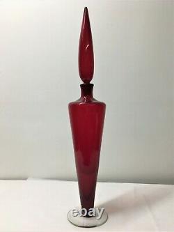 Ruby Red Husted Large REGAL Decanter 1-RE. Blenko Mid Century Modern
