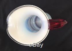 SCARCE LARGE Mid Century Blenko Wayne Husted Opaque & Red RIALTO 13 Pitcher