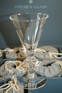 SET OF 11 CRYSTAL STEUBEN TEARDROP BALUSTER WATER GOBLET GLASS 6 #7877 With CASES
