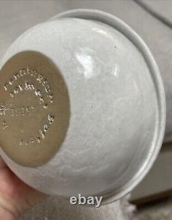 SET OF 6 Bennington Potters Vermont White Agate 1915 Rolled Rim Cereal Bowls EUC
