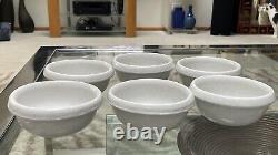 SET OF 6 Bennington Potters Vermont White Agate 1915 Rolled Rim Cereal Bowls EUC