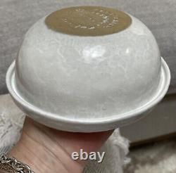 SET OF 6 Bennington Potters Vermont White Agate 1915 Rolled Rim Cereal Bowls EUC