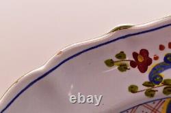 SET of 4 Sigma Carnation Large Rim SOUP BOWLS Italy Pottery Blue Flowers (chips)