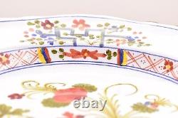 SET of 4 Sigma Carnation Large Rim SOUP BOWLS Italy Pottery Blue Flowers (chips)