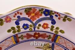 SET of 4 Sigma Carnation Large Rim SOUP BOWLS Italy Pottery Blue Flowers (chips)