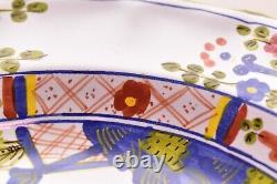 SET of 4 Sigma Carnation Large Rim SOUP BOWLS Italy Pottery Blue Flowers (chips)