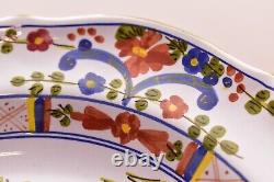 SET of 4 Sigma Carnation Large Rim SOUP BOWLS Italy Pottery Light Blue Flowers