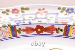 SET of 4 Sigma Carnation Large Rim SOUP BOWLS Italy Pottery Light Blue Flowers