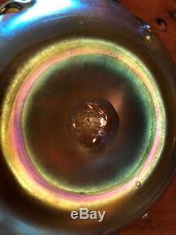 SIGNED LCT LC Tiffany Favrile Iridescent Glass PIGTAIL BOWL c. 1900 NO RESERVE