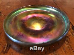SIGNED LCT Tiffany Favrile Iridescent Glass PIGTAIL DISH c. 1900 NO RESERVE
