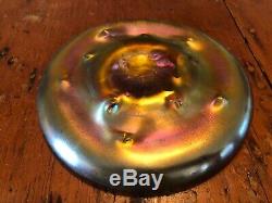 SIGNED LCT Tiffany Favrile Iridescent Glass PIGTAIL DISH c. 1900 NO RESERVE
