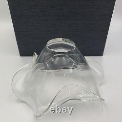 SIGNED STEUBEN CRYSTAL GLASS BOWL Unique Shape Turned Under Edge with Care booklet