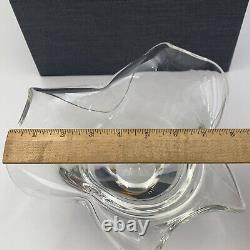 SIGNED STEUBEN CRYSTAL GLASS BOWL Unique Shape Turned Under Edge with Care booklet