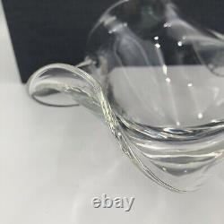 SIGNED STEUBEN CRYSTAL GLASS BOWL Unique Shape Turned Under Edge with Care booklet