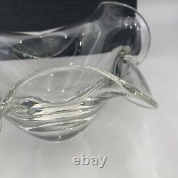 SIGNED STEUBEN CRYSTAL GLASS BOWL Unique Shape Turned Under Edge with Care booklet