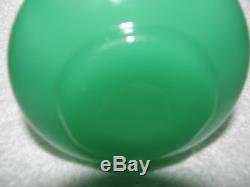 STEUBEN Carder Green Jade Optic Ribs 5 SHADE VASE 2533 Rare Black Light tested