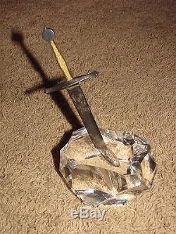STEUBEN Excalibur Glass Crystal 9x5 Signed 1000 JH Sword and Stone