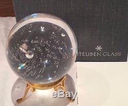 STEUBEN GLASS RARE #8395 GALAXY LTD. EDITION PAPERWEIGHT, NASA, WithBOX BAG