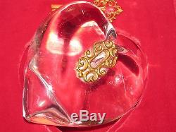 STEUBEN Heart and Key Glass Crystal Signed 1007 James Houston with Red Box