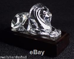 Steuben Regal Lion Crystal Statue Glass Figure Signed