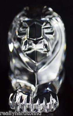 Steuben Regal Lion Crystal Statue Glass Figure Signed