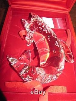 STEUBEN Trout & Fly Glass Crystal With Red Box Signed 1002 James Houston