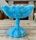 STUNNING FRENCH PORTIEUX VALLERYSTHAL PV BLUE OPALINE MILK GLASS! FRANCE 1800's