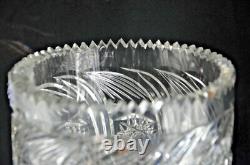 STUNNING! Rare Finzi signe American Brilliant Cut qty 32 Hobstar Vase 15X7.75