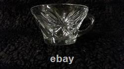 STUNNING Vintage Star of David Crystal Glass Punch Bowl Set with 9 cups & Ladle