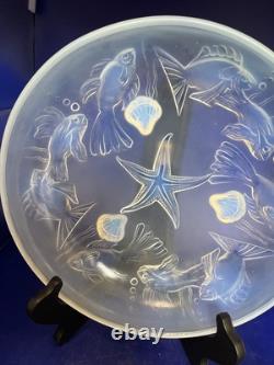 Sabino France Art Glass Opalescent Fish and Star Fish Bowl
