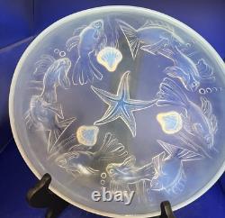 Sabino France Art Glass Opalescent Fish and Star Fish Bowl
