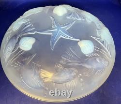 Sabino France Art Glass Opalescent Fish and Star Fish Bowl