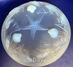 Sabino France Art Glass Opalescent Fish and Star Fish Bowl