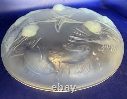 Sabino France Art Glass Opalescent Fish and Star Fish Bowl